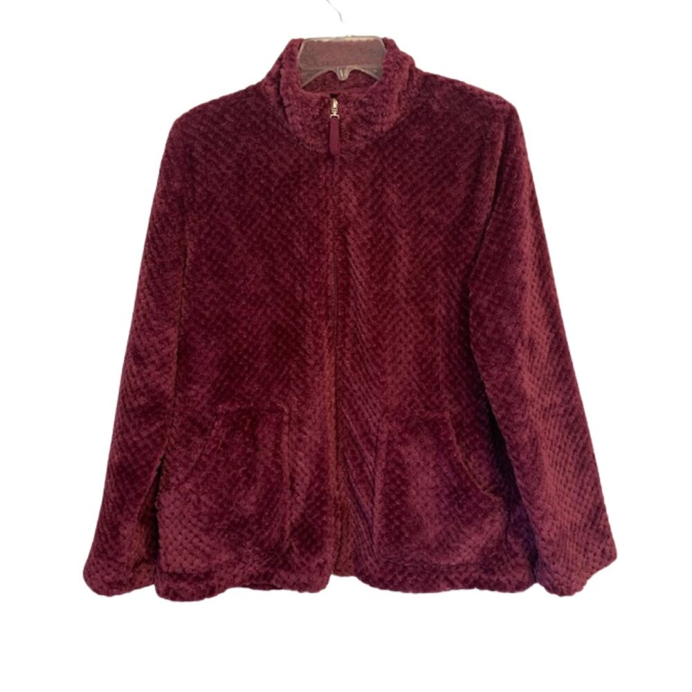 CUDDL DUDS Sherpa Full Zip Purple Long Sleeve Jacket | M